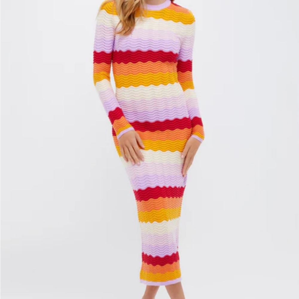 Sunset Stripe Montego Knit Midi Dress